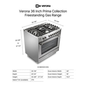Verona VPRFSGG365SS Verona Prima 36" Gas Range - Stainless Steel