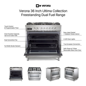 Verona VUFSGE365W Verona Ultima 36" Dual Fuel Range - White
