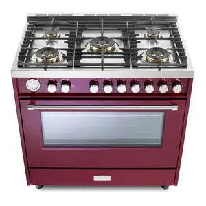 Verona VUFSGG365BU Verona Ultima 36" Gas Range - Burgundy