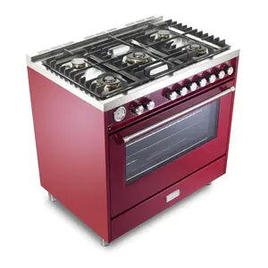 Verona VUFSGG365BU Verona Ultima 36" Gas Range - Burgundy