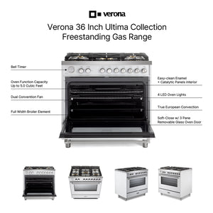 Verona VUFSGG365W Verona Ultima 36" Gas Range - White