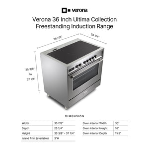 Verona VUFSIE365BU Verona Ultima 36" Induction Range - Burgundy