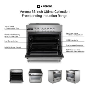 Verona VUFSIE365W Verona Ultima 36" Induction Range - White