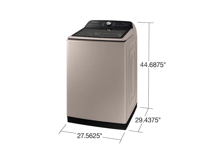 Samsung WA51A5505AC 5.1 cu. ft. Smart Top Load Washer with ActiveWave™ Agitator and Super Speed Wash in Champagne, Open Box