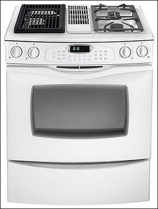 Jennair JDS9860AAW Slide-In Dual-Fuel Downdraft Range