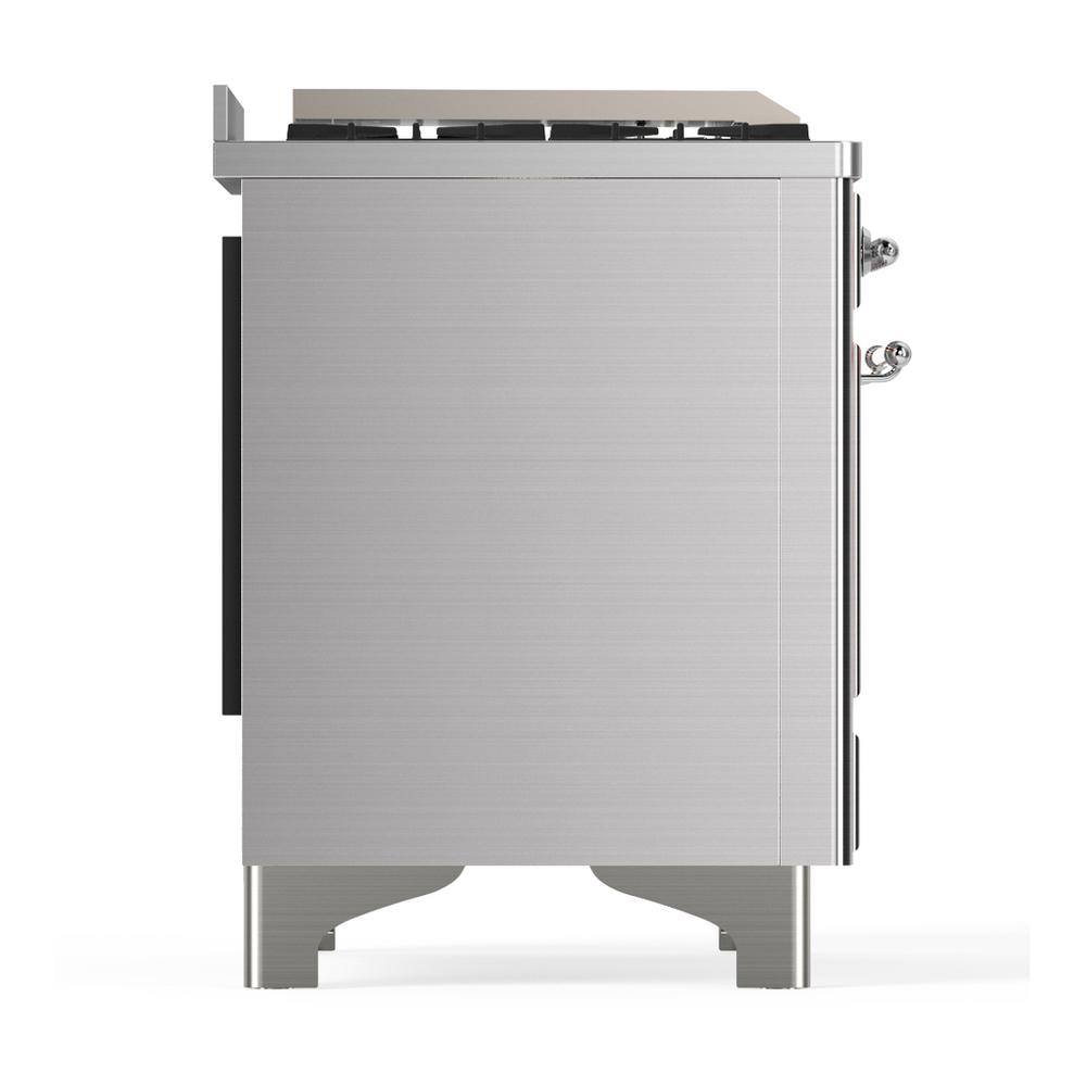Ilve UMD40FNR3SSCLP Ilve Umd40Fnr3Ssclp Majestic Iii 40 Inch Dual Fuel Range With 6 Burners And Griddle, Dual Function Burner Up To 25,000 Btu (Liquid Propane, Triple Glass Door, Stainless Steel, Chrome)