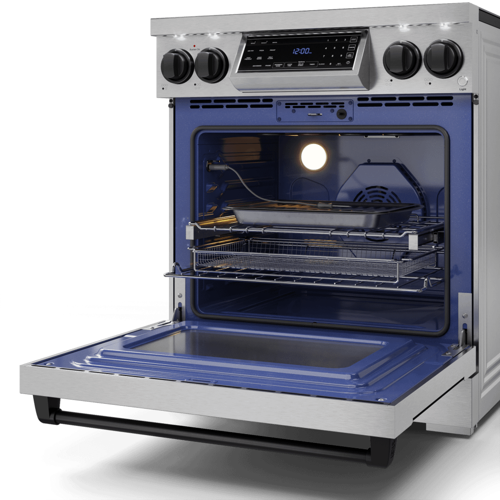 Thor Kitchen RSE30BLK 30 Inch Professional Electric Range With Tilt Panel Touch Control In Stainless Steel/Black Gordon Ramsay Series - Rse30-Blk