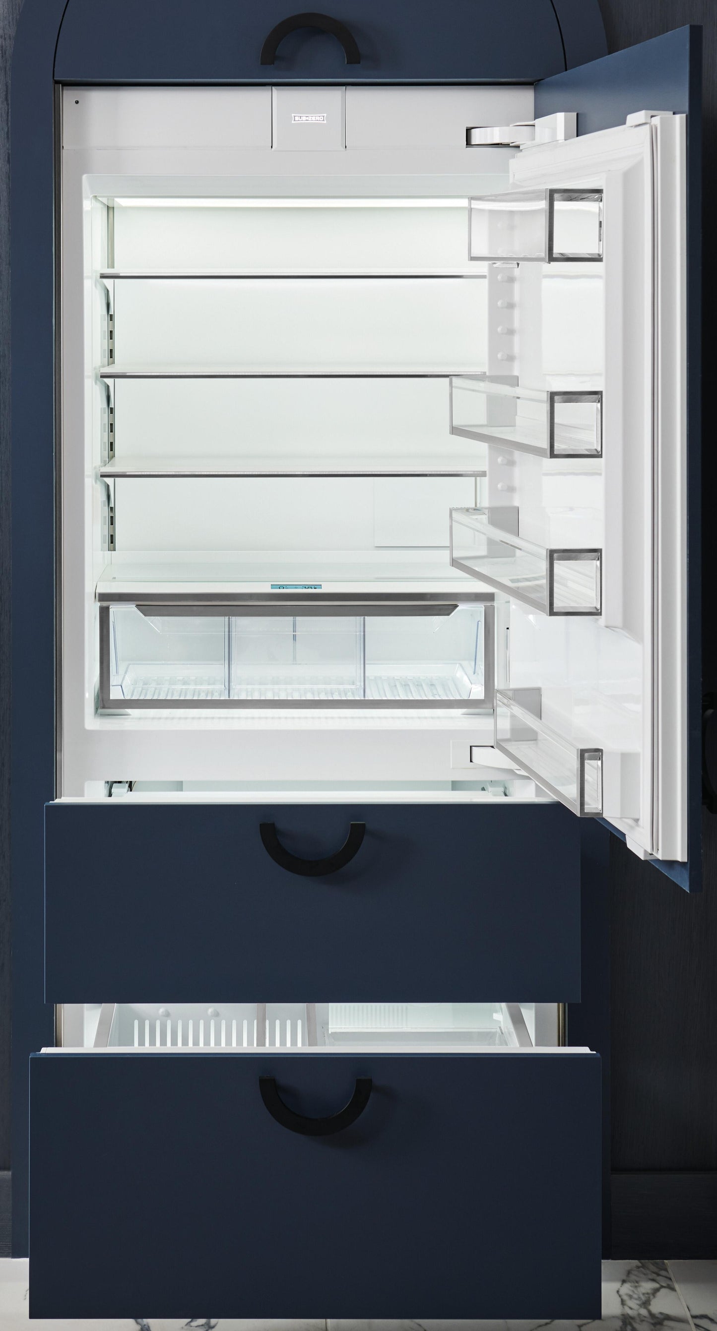 Sub-Zero DET3650CIIDR 36" Designer Over-And-Under Refrigerator/Freezer With Ice Maker And Internal Dispenser - Panel Ready