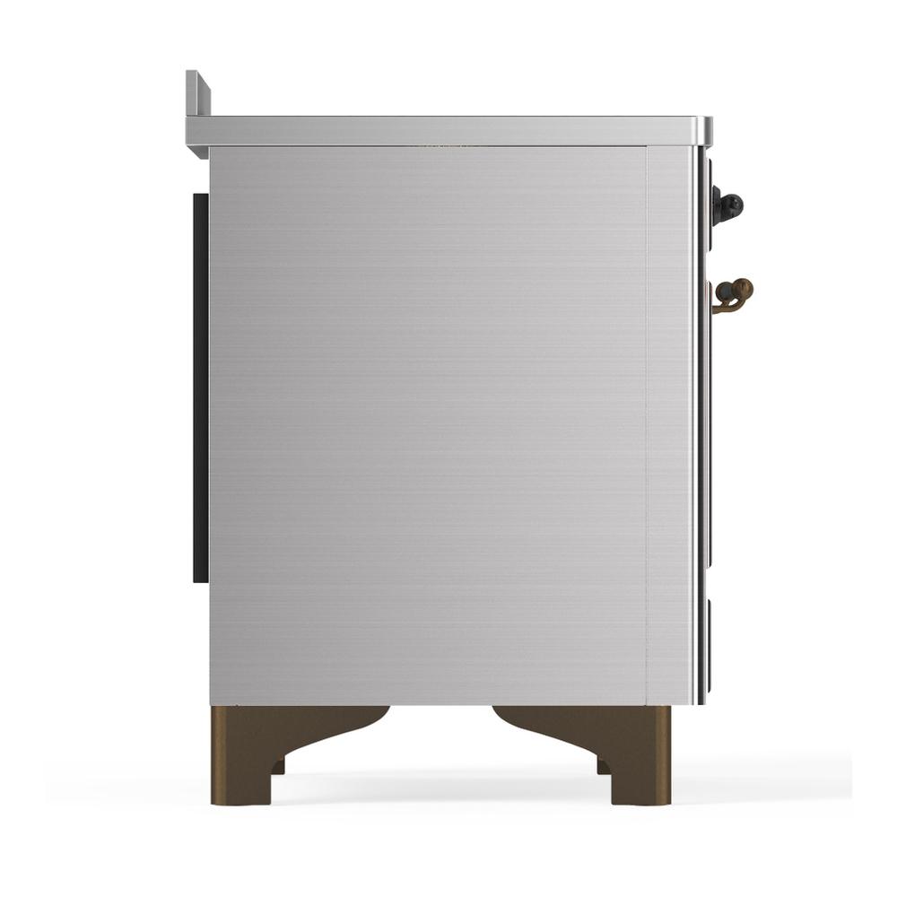 Ilve UMIB48NR3SSB Ilve Umib48Nr3Ssb Majestic Iii 48 Inch Induction Range With 6 Elements, 5.02 Cu. Ft. Total Oven Capacity (Triple Glass Door, Stainless Steel, Burnished)