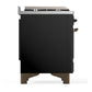 Ilve UM60FQNR3BKB Ilve Um60Fqnr3Bkb Majestic Iii 60 Inch Dual Fuel Range With 9 Burners And Griddle, Dual Function Burner Up To 25,000 Btu (Natural Gas, Solid Door, Glossy Black, Burnished)