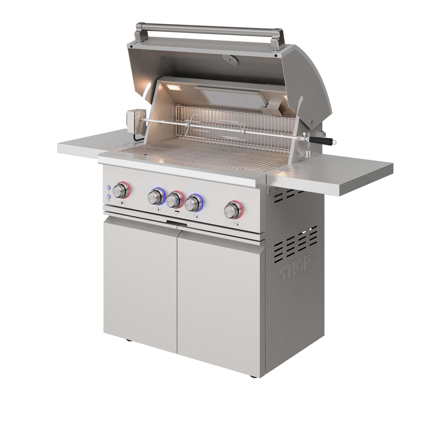 Thor Kitchen TPG3601 36 Inch 4 Burners Built In Gas Grill On Cart With Sear/Rear Infrared Burner & Rotisserie Natural Gas