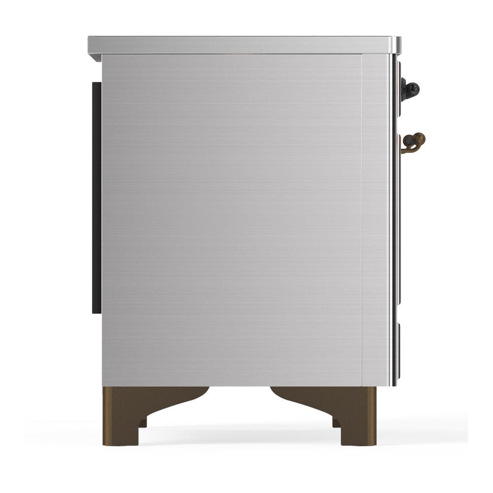 Ilve UMIB36QNR3SSB Ilve Umib36Qnr3Ssb Majestic Iii 36 Inch Induction Range With 6 Elements, 3.5 Cu. Ft. Total Oven Capacity (Solid Door, Stainless Steel, Burnished)