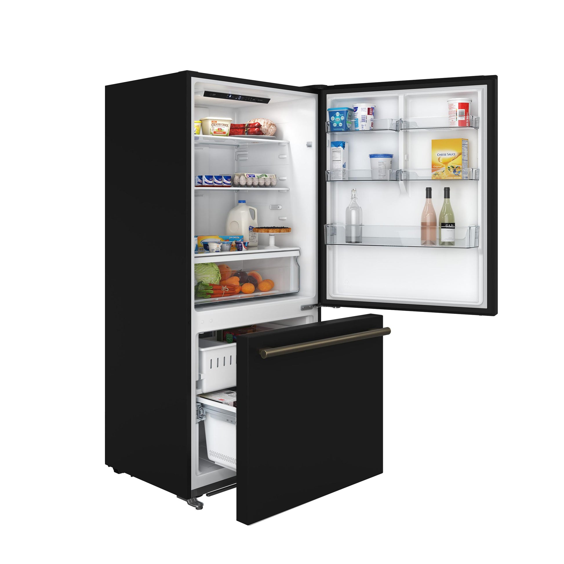 Forno FFFFD178531BLK Forno Milano Espresso 31-Inch Bottom Freezer Refrigerator, Black, 17.2 Cu.Ft Capacity, Energy Efficient