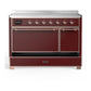 Ilve UMIB48QNR3BUP Ilve Umib48Qnr3Bup Majestic Iii 48 Inch Induction Range With 6 Elements, 5.02 Cu. Ft. Total Oven Capacity (Solid Door, Burgundy, Copper)