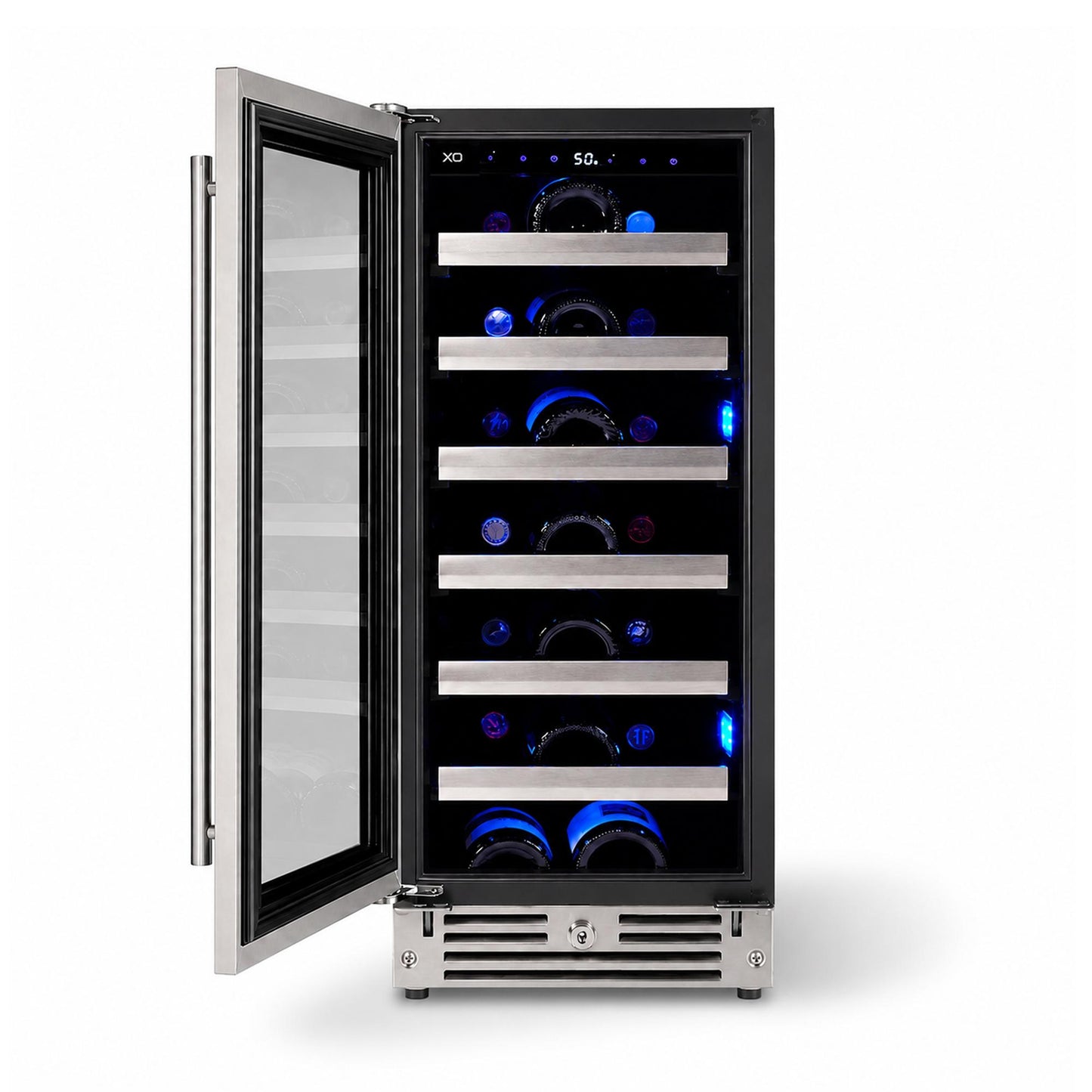 Xo Appliance XOU15WGSX 15" Wine Cooler, Stainless Steel Glass, Field Reversible Hinge