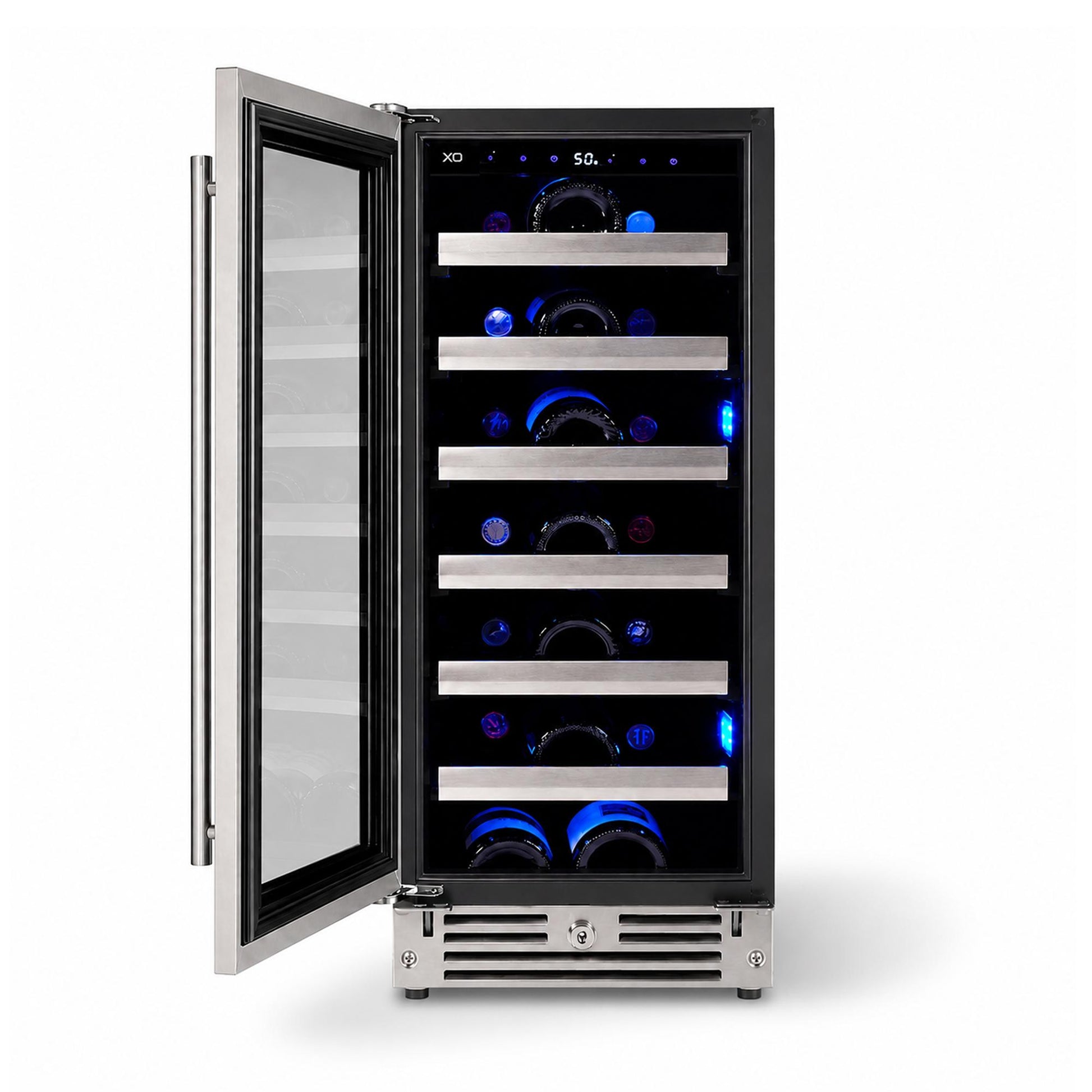 Xo Appliance XOU15WGSX 15" Wine Cooler, Stainless Steel Glass, Field Reversible Hinge