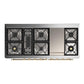 Ilve UM60FQNR3EGGLP Ilve Um60Fqnr3Egglp Majestic Iii 60 Inch Dual Fuel Range With 9 Burners And Griddle, Dual Function Burner Up To 25,000 Btu (Liquid Propane, Solid Door, Emerald Green, Brass)
