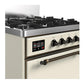 Ilve UM30QNR3AWB Ilve Um30Qnr3Awb Majestic Iii 30 Inch Dual Fuel Range With 5 Black Brass Burners, Dual Function Burner Up To 25,000 Btu (Natural Gas, Solid Door, Antique White, Burnished)