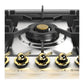 Ilve UHCPT95NSSG Ilve Uhcpt95Nssg Nostalgie Ii 36 Inch Built-In Gas Cooktop With Total Black Brass Burners, In Stainless Steel (5 Sealed Burners, Natural Gas)
