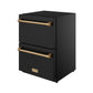 Thor Kitchen RF24UBBRZ 24 Inch Undercounter Built-In Or Freestanding Drawer Refrigerator - Black/Bronze Gordon Ramsay Series
