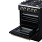 Forno FFSGS627224BLK Forno Breno 24 Inch Freestanding Gas Range In Black With Antique Brass, Compact Design