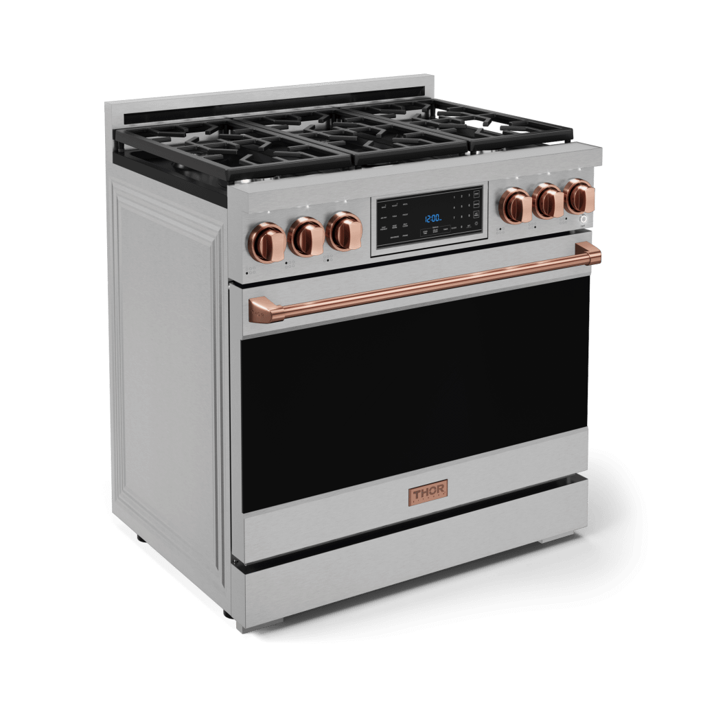 Thor Kitchen RSG36LPRSG 36 Inch Professional Lp Range With Tilt Panel Touch Control In Stainless Steel/Rose Gold Gordon Ramsay Series - Rsg36Lp-Rsg