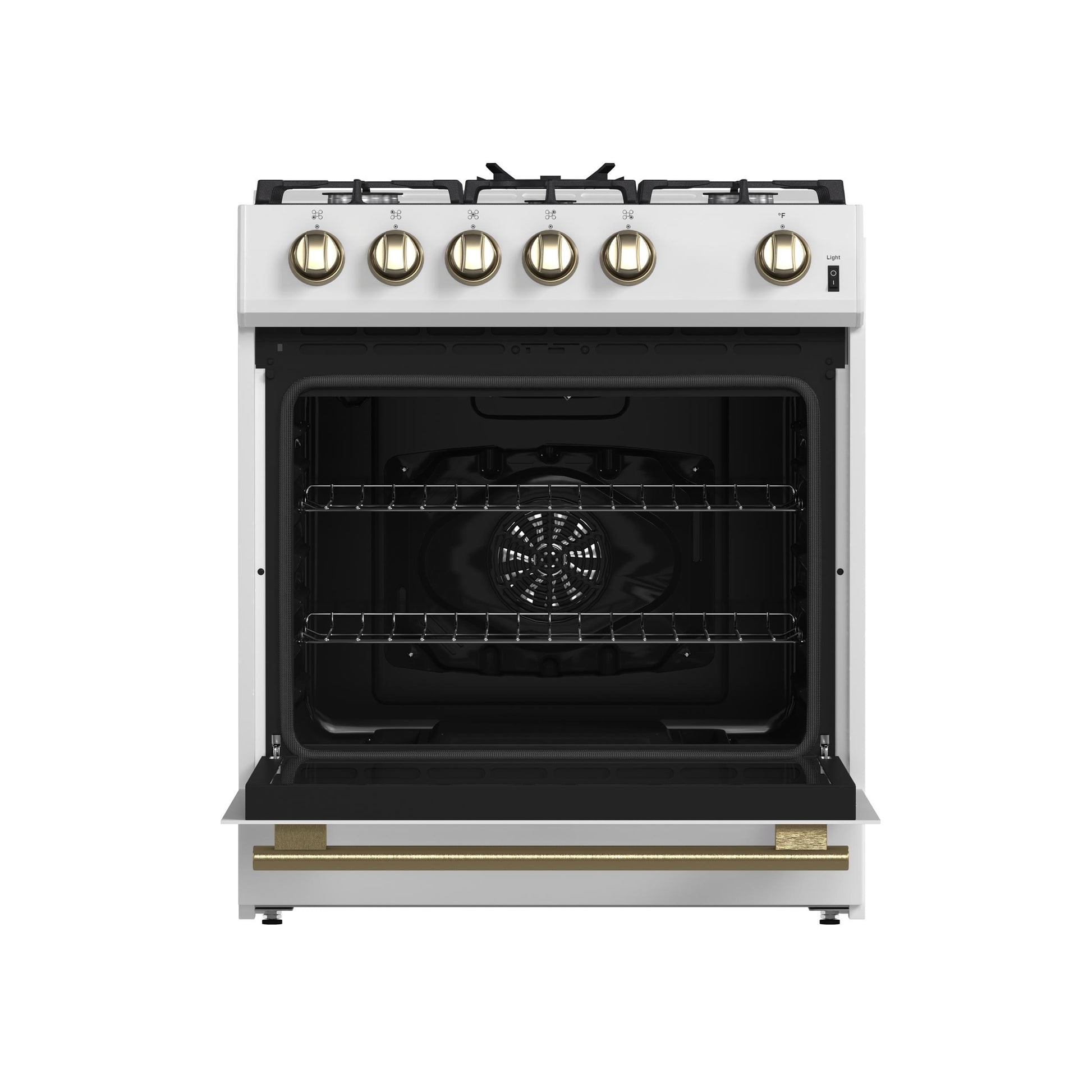 Forno FFSGS111630WHT Forno Leonardo Espresso 30-Inch White Gas Range, 5 Burners, 39,500 Btu, 5 Cu.Ft Convection Oven