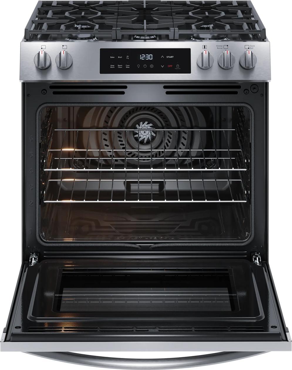 Frigidaire FCFG3082BS 30" Front Control Gas Range With Air Fry