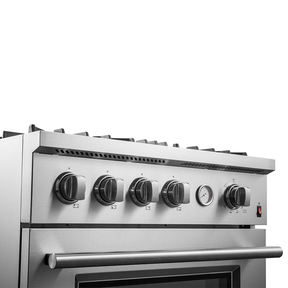Forno FFSGS627730 Marco 30-Inch Gas Range Stainless Steel, 4 Burners 37,000 Btu, 4.32 Cu.Ft. Convection Oven