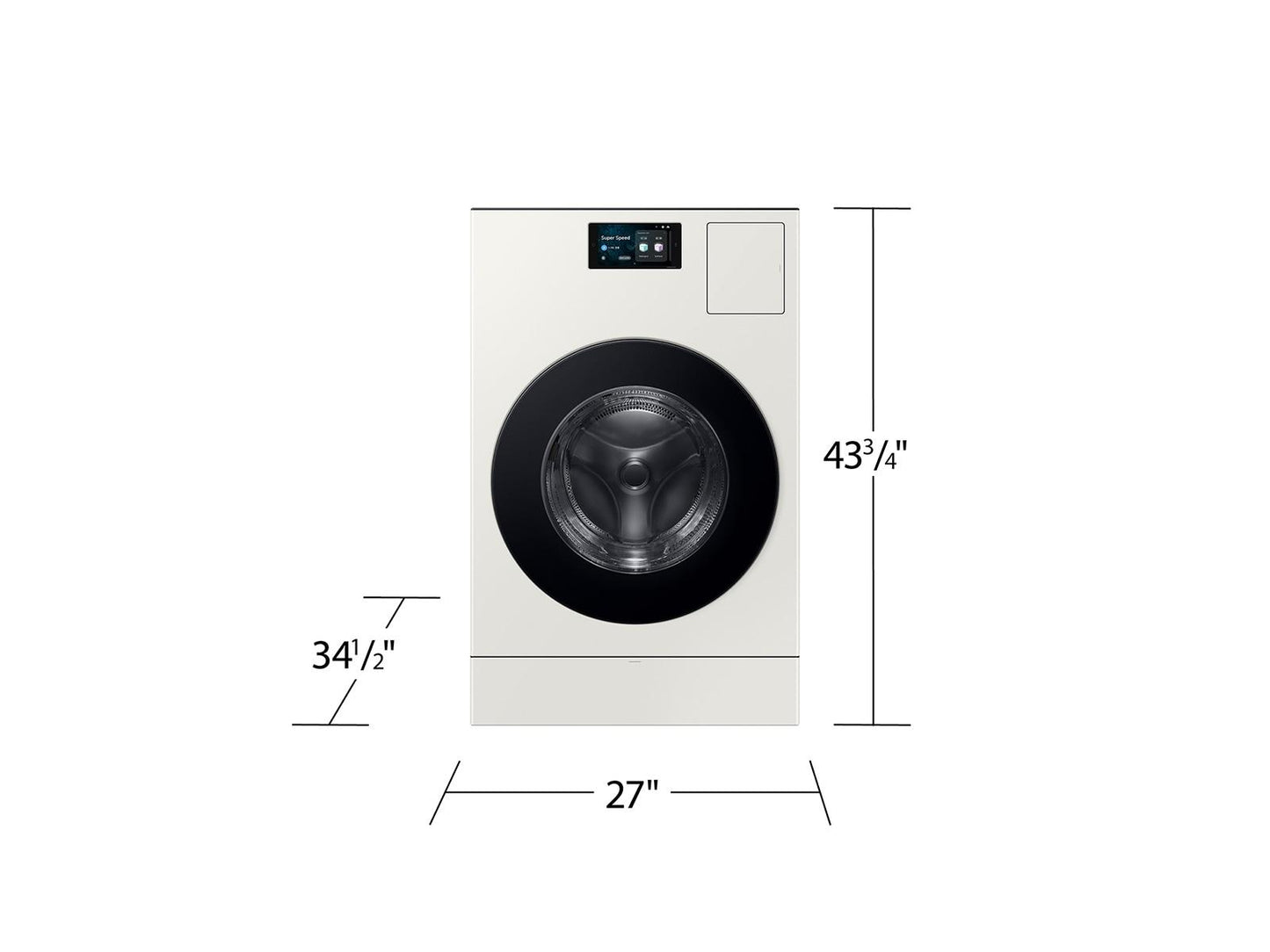 Samsung WD90F53AVY Bespoke Ai All-In-One Vented Combo Ai Home 7" Lcd Display Ai Optiwash™ And Dry 5.3 Cu.Ft.