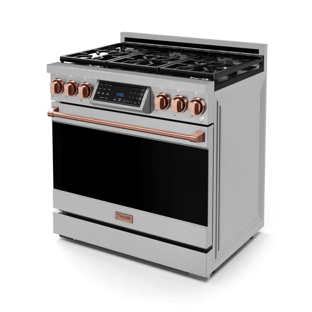 Thor Kitchen RSG36LPRSG 36 Inch Professional Lp Range With Tilt Panel Touch Control In Stainless Steel/Rose Gold Gordon Ramsay Series - Rsg36Lp-Rsg