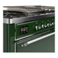 Ilve UM60FSQNR3EGC Ilve Um60Fsqnr3Egc Majestic Iii 60 Inch Dual Fuel Range With 7 Burners, Griddle And French Top, Dual Function Burner With Up To 25,000 Btu (Natural Gas, Solid Door, Emerald Green, Chrome)