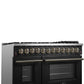 Forno FFSGS615648BLK Galiano 48-Inch Dual Fuel Range Black & Antique Brass Design With 8 Sealed Burners 107,000 Btu, 6.58 Cu. Ft. Double Ovens & Griddle