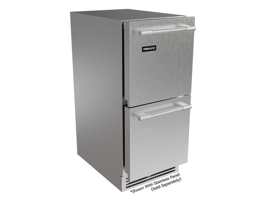 Perlick G5RD15SL G5 Luxe 15"Premium Refrigerator, Drawers - Indoor/Outdoor Rated