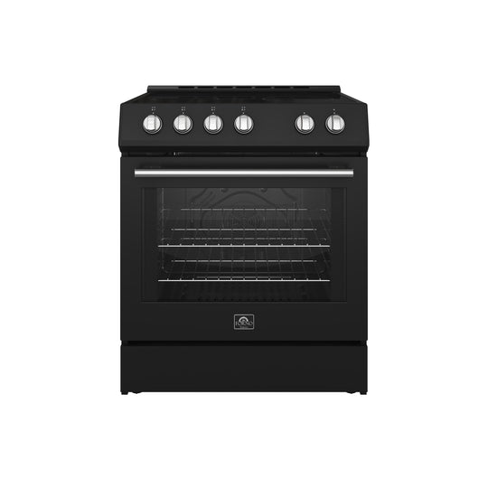 Forno FFSEL601230BLK Forno Leonardo Espresso 30-Inch Black Electric Range, True Convection, Energy Efficient