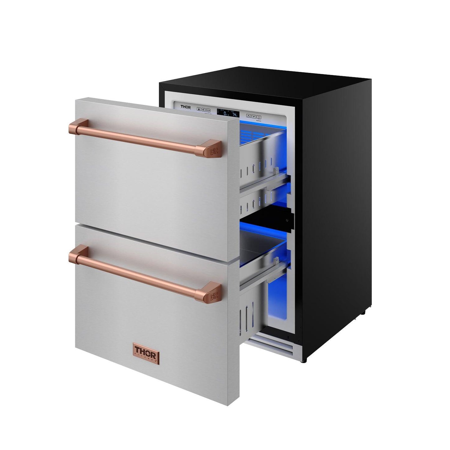 Thor Kitchen RZ24URSG 24 Inch Undercounter Built-In / Freestanding Drawer Freezer - Stainless Steel/Rose Gold Gordon Ramsay Series