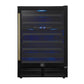 Forno FWCDR663424BLK Forno Bacchino 24 Inch Wine Cooler, Black With Antique Brass Handles, With Led Lighting, Triple Glass Door, 51 Bottle Capacity, Built-In Or Freestanding
