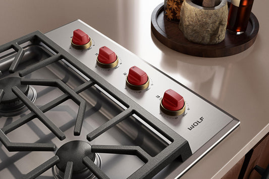 Wolf 9062310 30" Professional Gas Cooktop Brushed Brass Bezel Kit
