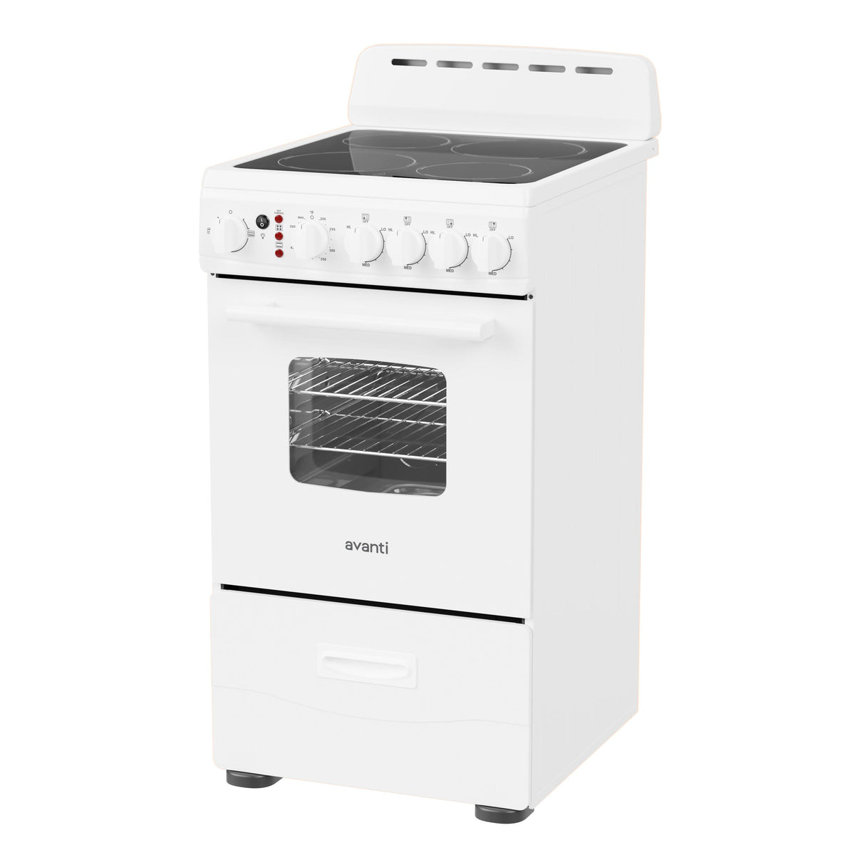 Avanti CERU200P0W Avanti 20-Inch Freestanding Electric Range With Ceramic Glass Cooktop, In White (Ceru200P0W)