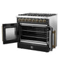 Forno FFSGS635636BLK Forno Galiano 36-Inch Freestanding French Door Dual Fuel Range Black