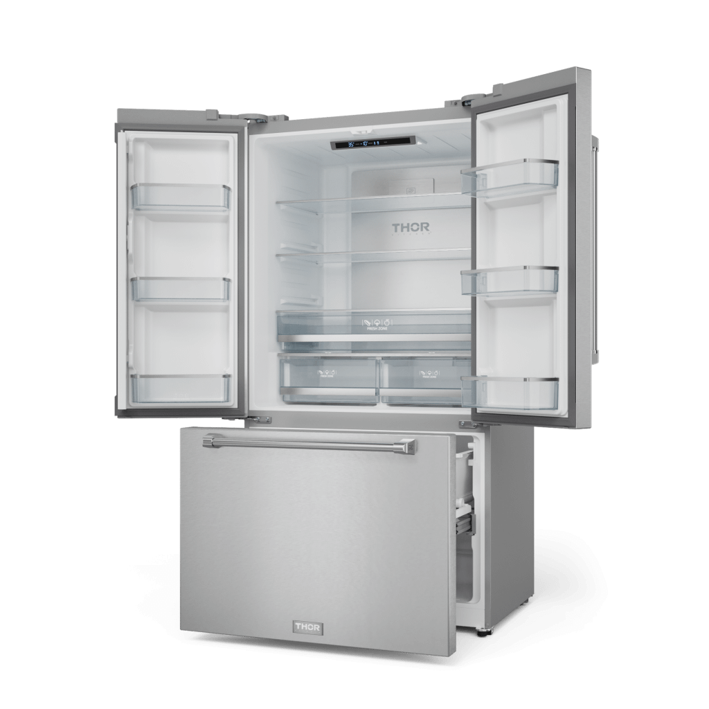 Thor Kitchen RF3621CTD99 36 Inch 20.3 Cu Ft French Door Counter Depth Refrigerator With Ice Maker In Stainless Steel Gordon Ramsay Series - Rf3621Ctd99