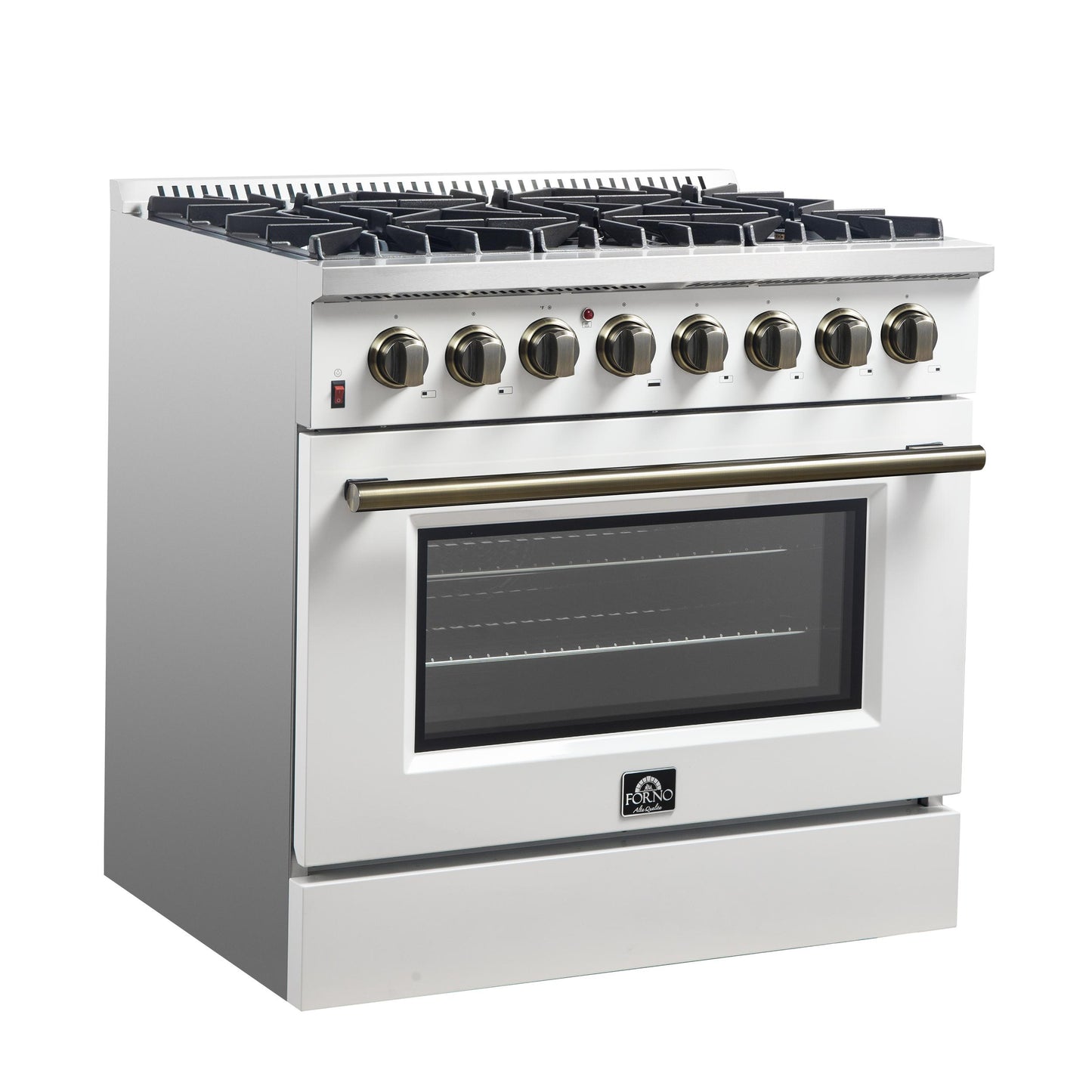 Forno FFSGS615636WHT Forno Galiano 36" Freestanding Dual Fuel Range In White