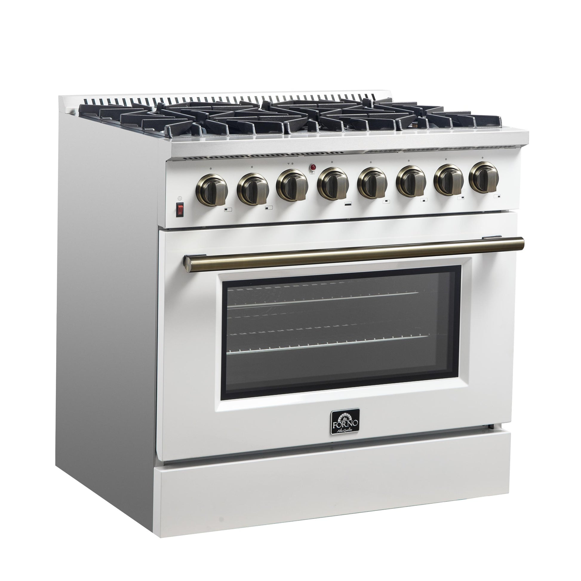 Forno FFSGS615636WHT Forno Galiano 36" Freestanding Dual Fuel Range In White