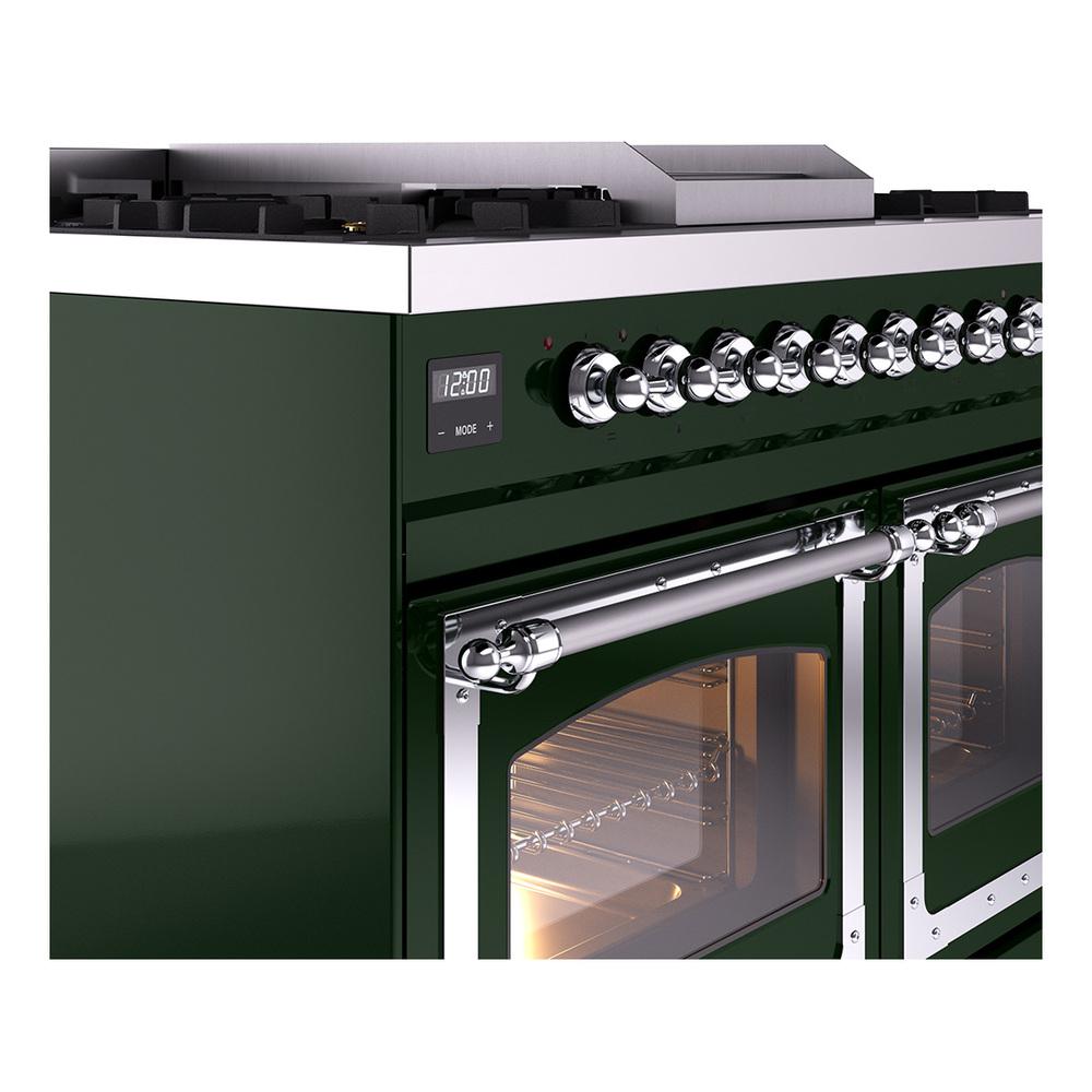 Ilve UND40FNMPEGC Ilve Und40Fnmpegc Nostalgie Ii Noblesse 40" Dual Fuel Range (Natural Gas, Triple Glass Door, Emerald Green, Chrome)