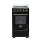 Forno FFSEL605220BLK Forno Pallerano 20 Inch Freestanding Electric Range In Black With Antique Brass, Compact Design