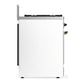 Ilve UM30QNR3WHB Ilve Um30Qnr3Whb Majestic Iii 30 Inch Dual Fuel Range With 5 Black Brass Burners, Dual Function Burner Up To 25,000 Btu (Natural Gas, Solid Door, White, Burnished)