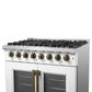 Forno FFSGS635636WHT Forno Galiano 36-Inch Freestanding French Door Dual Fuel Range White