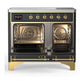 Ilve UMDIB40QNR3MGG Ilve Umdib40Qnr3Mgg Majestic Iii 40 Inch Induction Range With 6 Elements, 3.82 Cu. Ft. Total Oven Capacity (Solid Door, Graphite Matte, Brass)