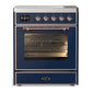 Ilve UMIB30NR3MBP Ilve Umib30Nr3Mbp Majestic Iii 30 Inch Induction Range With 4 Elements, 4 Cu. Ft. Oven Capacity (Triple Glass Door, Midnight Blue, Copper)