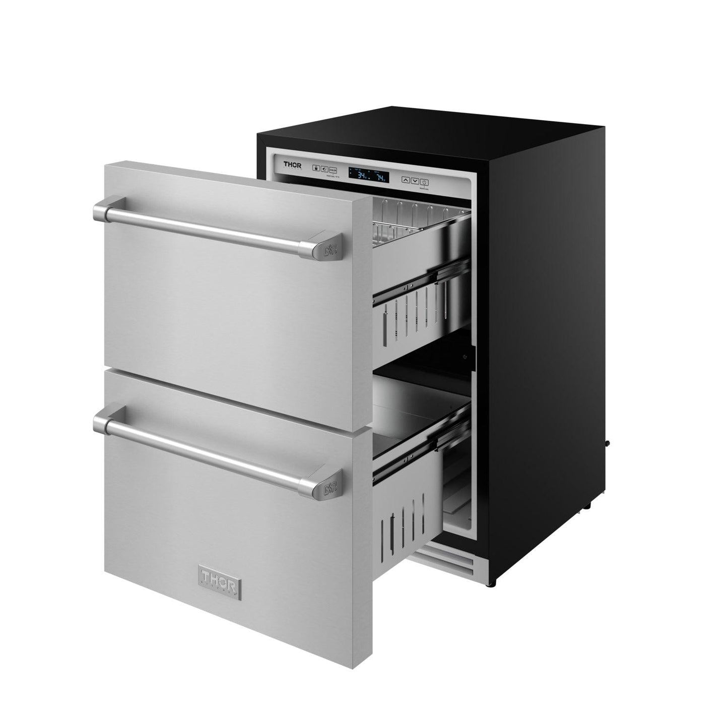 Thor Kitchen RF24U 24 Inch Undercounter Built-In Or Freestanding Drawer Refrigerator - Stainless Steel Gordon Ramsay Series